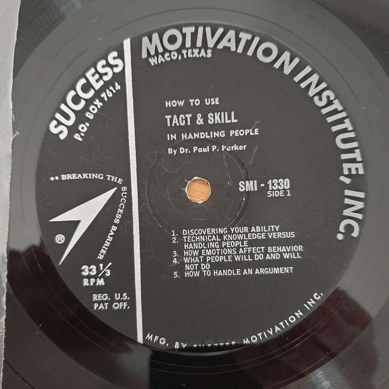 Dr. Paul P. Parker  How To Use Tact And Skill In Handling People  Vinyl LP Record - Very-Go...