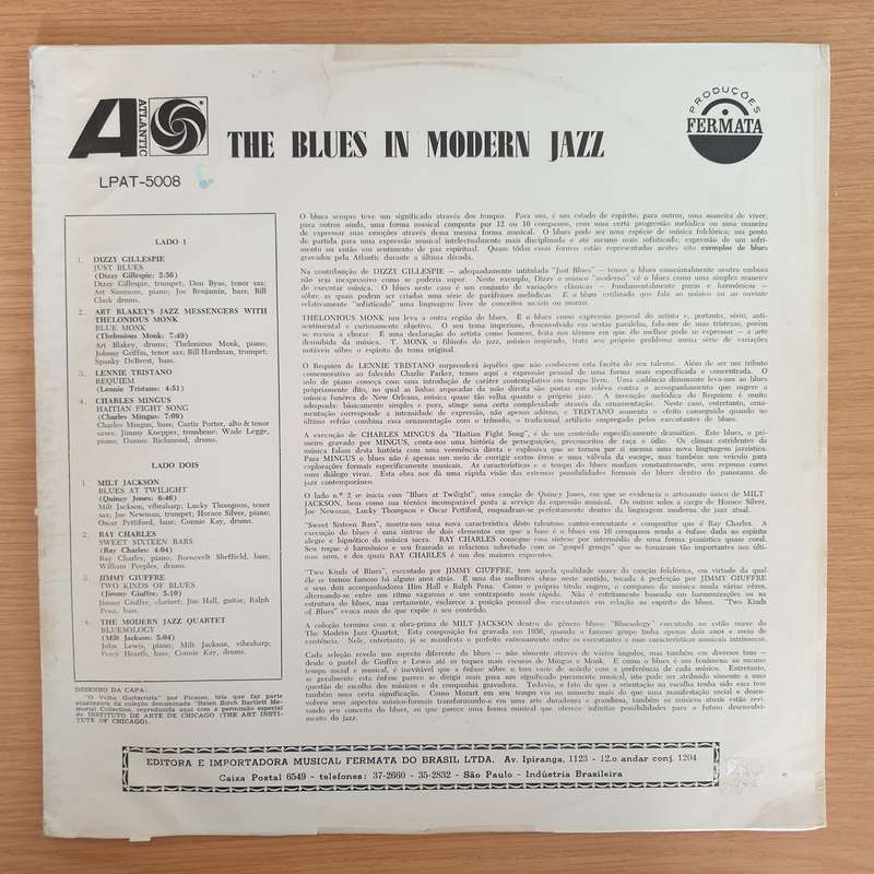 The Blues In Modern Jazz  Vinyl LP Record - Very-Good+ Quality (VG+)