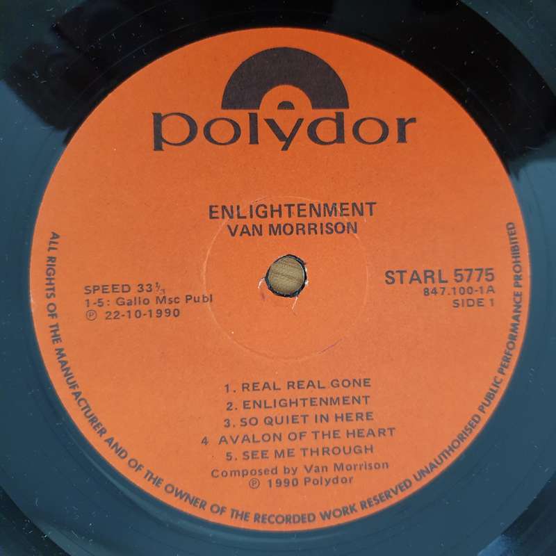 Van Morrison  Enlightenment   Vinyl LP Record - Very-Good+ Quality (VG+)