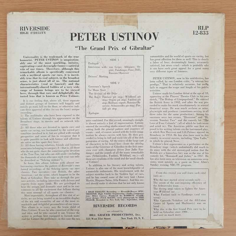 Peter Ustinov  The Grand Prix Of Gibraltar! - Vinyl LP Record - Very-Good+ Quality (VG+)