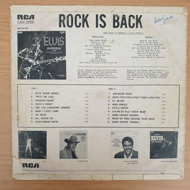 Elvis Presley  Rock Is Back - Elvis Is King! - Vinyl LP Record  - Good Quality (G) (goood)