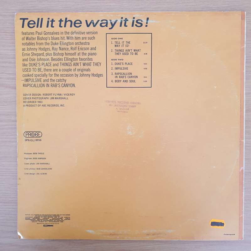 Paul Gonsalves  Tell It The Way It Is! (8056)  - Vinyl LP Record - Very-Good+ Quality (VG+) (v...