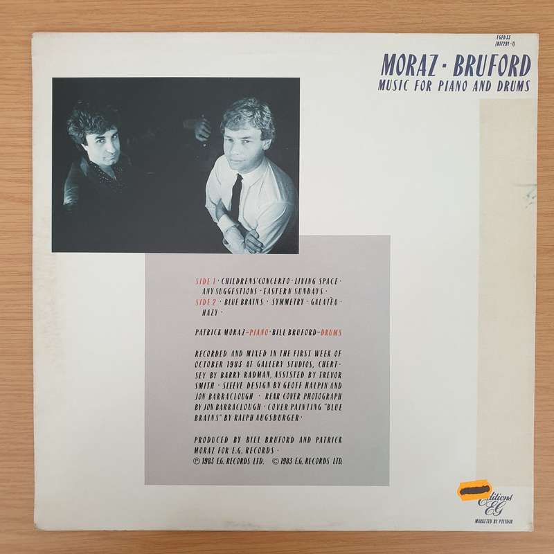 Moraz - Bruford  Music For Piano And Drums - Vinyl LP Record - Very-Good+ Quality (VG+)