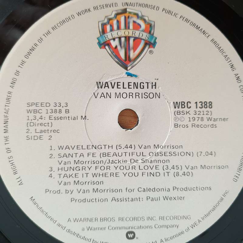 Van Morrison  Wavelength - Vinyl LP Record - Very-Good+ Quality (VG+) (verygoodplus)