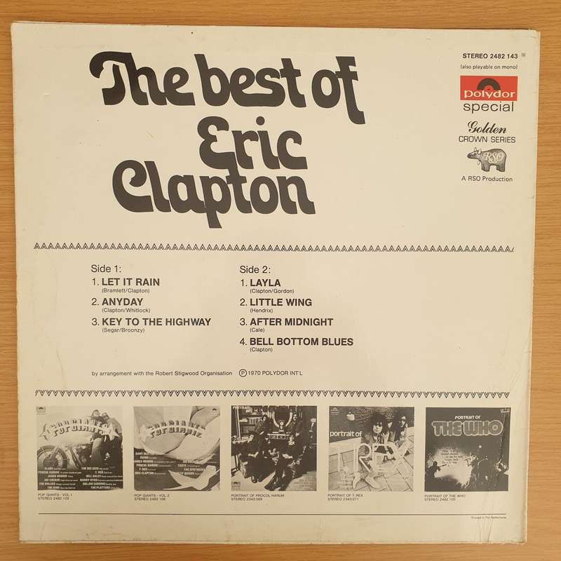 Eric Clapton  The Best Of Eric Clapton - Vinyl LP Record - Very-Good+ Quality (VG+) (verygo...