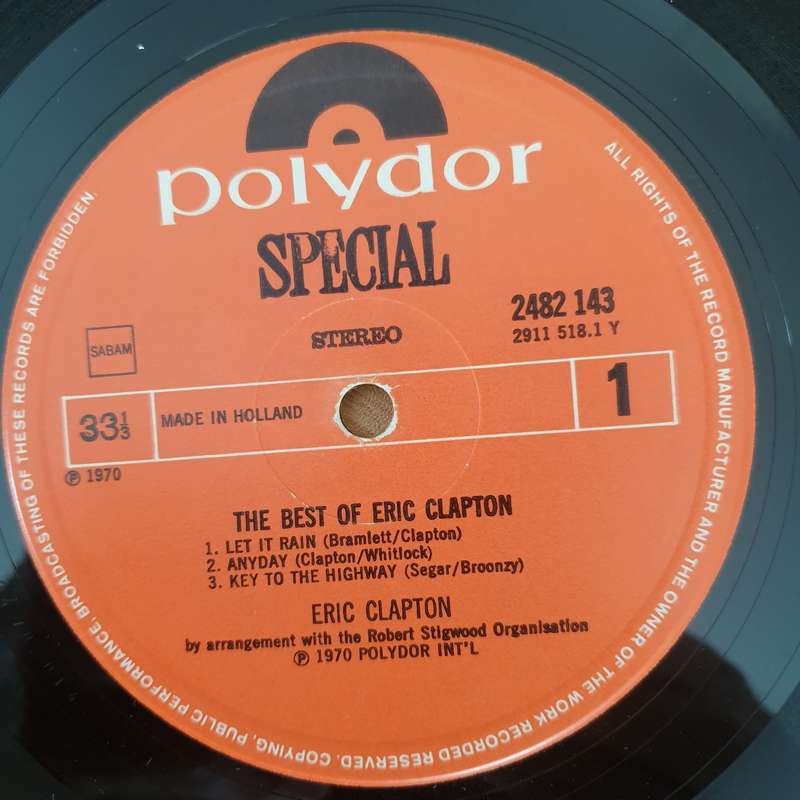 Eric Clapton  The Best Of Eric Clapton - Vinyl LP Record - Very-Good+ Quality (VG+) (verygo...