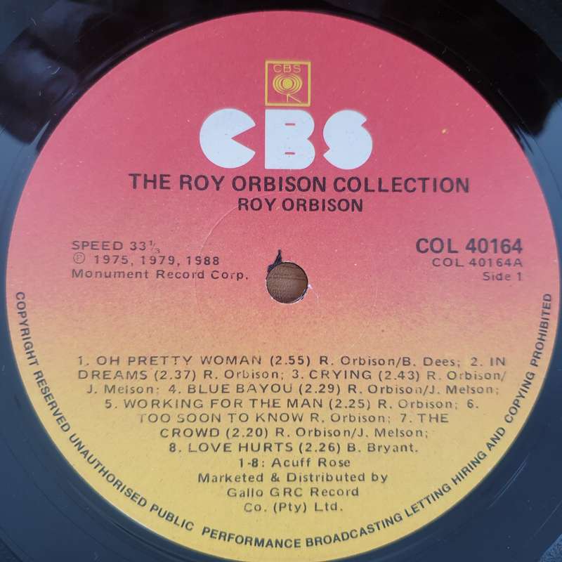 Roy Orbison Collection - 16 Greatest Hits -  Vinyl LP Record - Opened  - Very-Good+ Quality (VG+)
