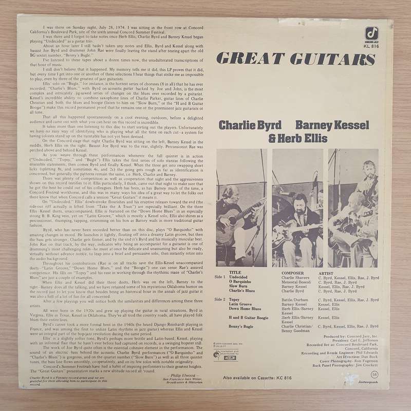 Great Guitar - Charlie Byrd / Barney Kessel / Herb Ellis - Vinyl LP Record - Very-Good+ Quality (...