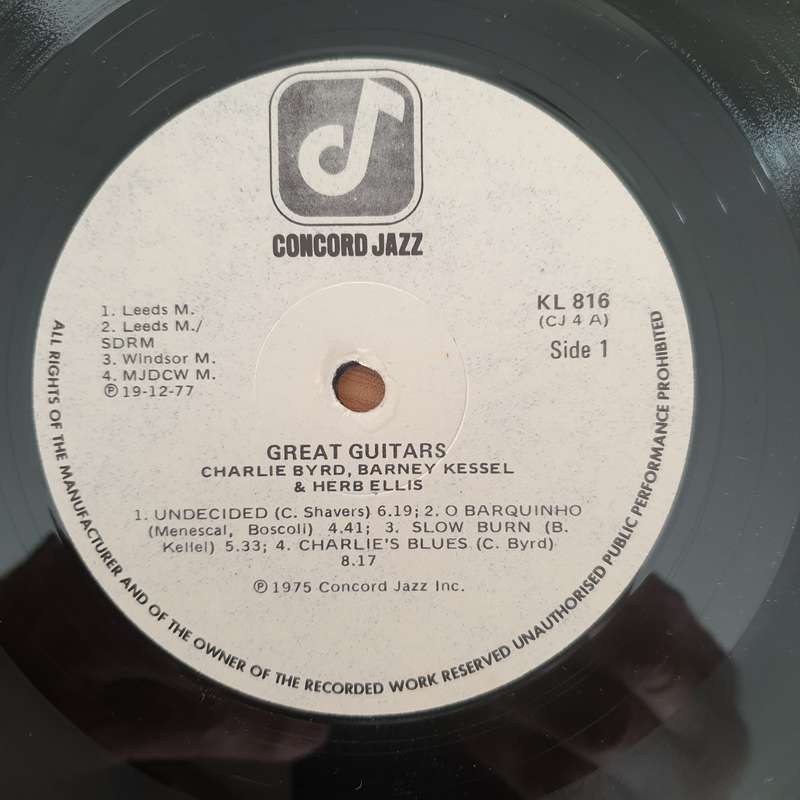 Great Guitar - Charlie Byrd / Barney Kessel / Herb Ellis - Vinyl LP Record - Very-Good+ Quality (...