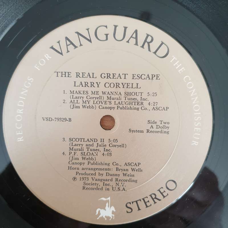 Larry Coryell  The Real Great Escape - Vinyl LP Record - Very-Good+ Quality (VG+) (verygoodplus)