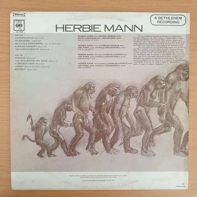 Herbie Mann  Early Mann - The Bethlehem Years, Volume 1 - Vinyl LP Record - Very-Good+ Quality...