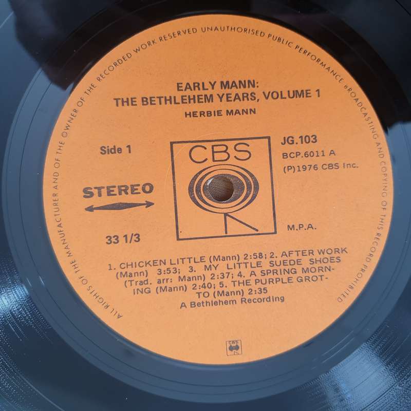 Herbie Mann  Early Mann - The Bethlehem Years, Volume 1 - Vinyl LP Record - Very-Good+ Quality...