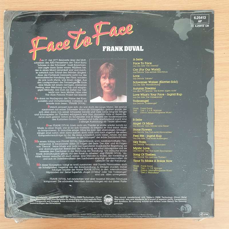 Frank Duval  Face To Face (Frank Duval Mit Seinen Größten Erfolge) - Vinyl LP Record - Very-...