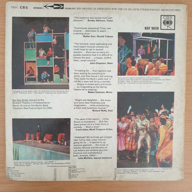 Bye Bye Birdie Original Broadway Cast With Chita Rivera, Dick Van Dyke - Vinyl LP Record - Very-G...