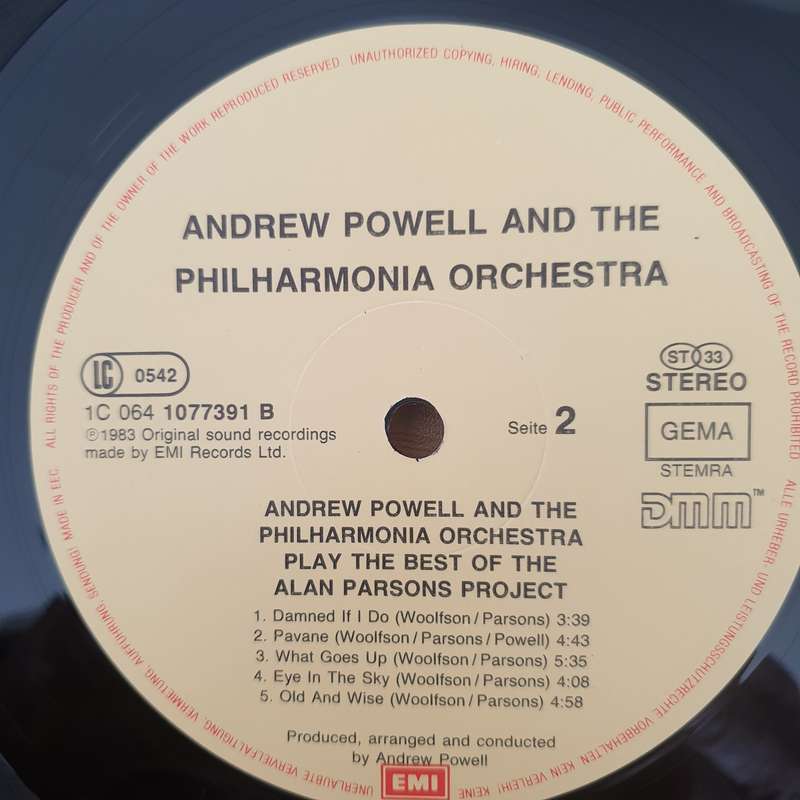 The Alan Parsons Project - The Best Of - Andrew Powell And The Philharmonia Orchestra - Vinyl LP ...