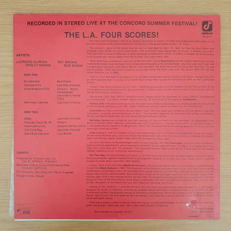 The L.A. Four  The L.A. Four Scores! - Vinyl LP Record - Very-Good+ Quality (VG+) (verygoodplus)