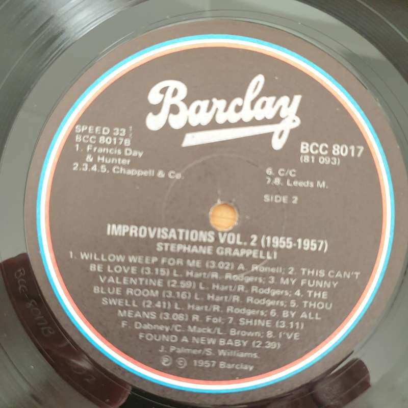 Stephane Grappelly  Improvisations Vol 2 - Vinyl LP Record - Very-Good+ Quality (VG+) (verygoo...