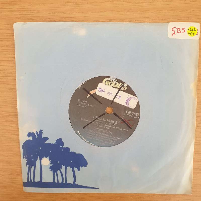 Irene Cara  Breakdance - Vinyl 7" Record - Very-Good+ Quality (VG+) (verygoodplus7)
