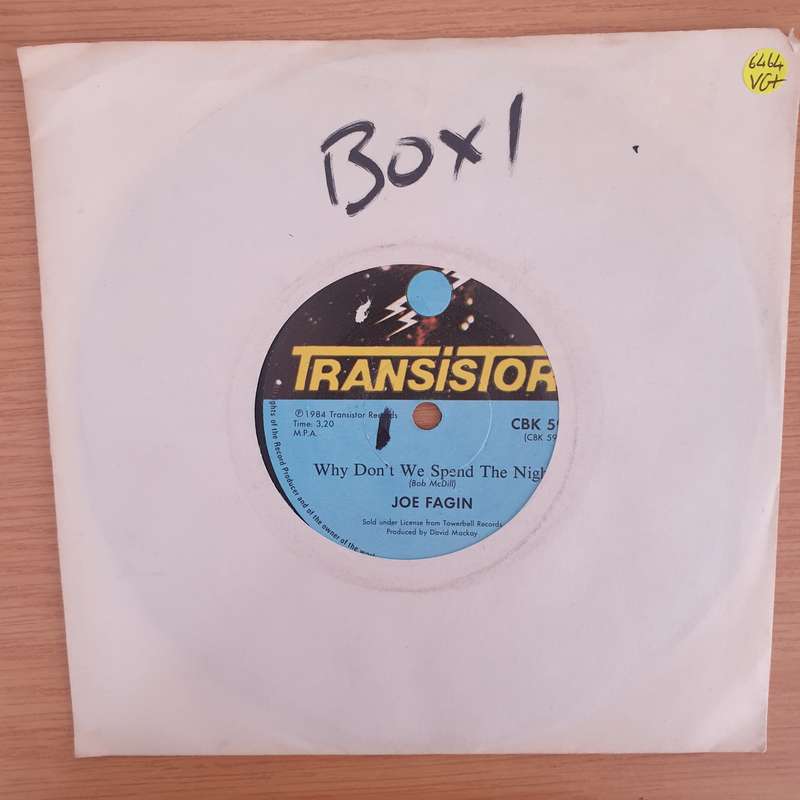 Joe Fagin  Why Don't We Spend The Night - Vinyl 7" Record - Very-Good+ Quality (VG+) (verygood...