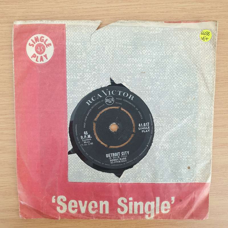 Bobby Bare  Detroit City / Heart Of Ice - Vinyl 7" Record - Very-Good+ Quality (VG+) (verygood...