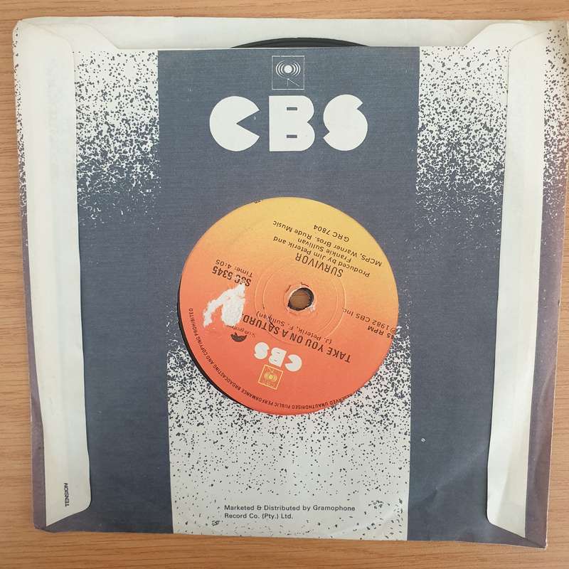 Survivor  Eye Of The Tiger - Vinyl 7" Record - Very-Good+ Quality (VG+) (verygoodplus7)