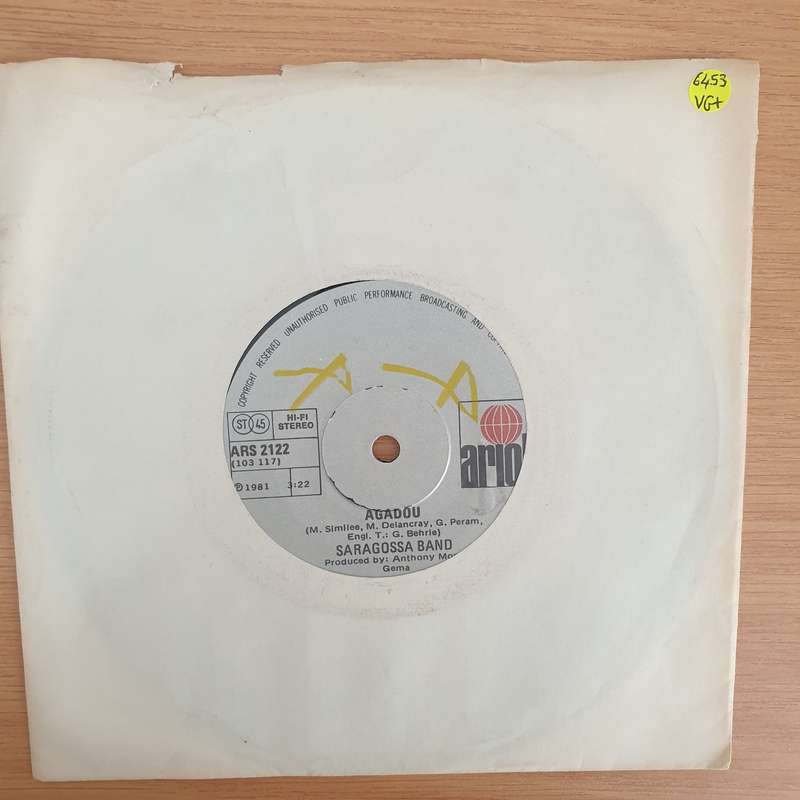 Saragossa Band  Agadou - Vinyl 7" Record - Very-Good+ Quality (VG+) (verygoodplus7)