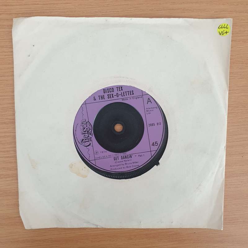 Disco Tex & The Sx-O-Lettes  Get Dancin' - Part 1- Vinyl 7" Record - Very-Good+ Quality (VG+) ...