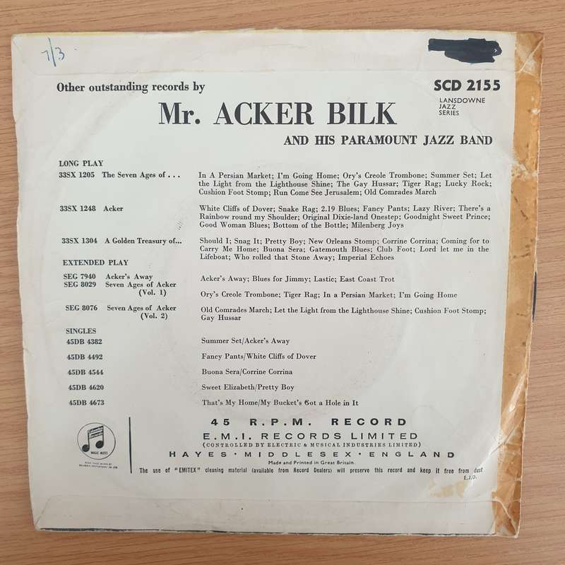 Mr. Acker Bilk And His Paramount Jazz Band  Stars And Stripes Forever / Creole Jazz - Vinyl 7"...