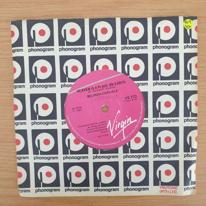 Belinda Carlisle  Heaven Is A Place On Earth - Vinyl 7" Record - Very-Good+ Quality (VG+) (ver...
