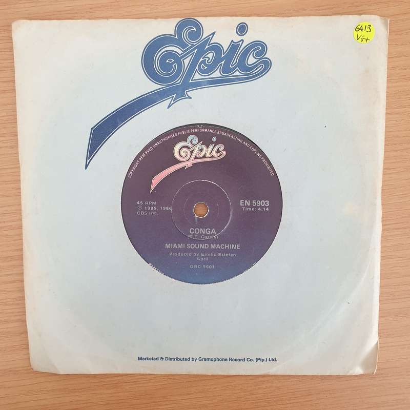 Miami Sound Machine  Conga! - Vinyl 7" Record - Very-Good+ Quality (VG+) (verygoodplus7)