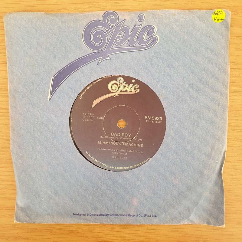 Miami Sound Machine  Bad Boy  - Vinyl 7" Record - Very-Good+ Quality (VG+) (verygoodplus7)