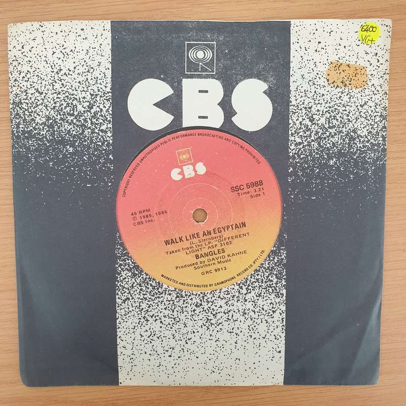 Bangles  Walk Like An Egyptian - Vinyl 7" Record - Very-Good+ Quality (VG+) (verygoodplus7)
