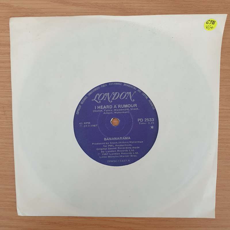 Bananarama  I Heard a Rumour - Vinyl 7" Record - Very-Good+ Quality (VG+) (verygoodplus7)
