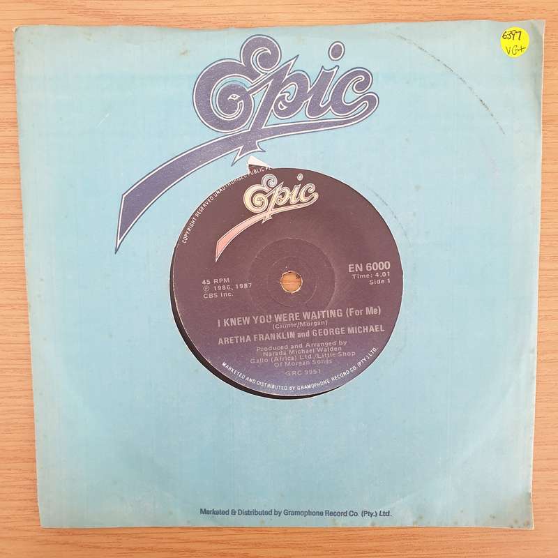 Aretha Franklin & George Michael  I Knew You Were Waiting (For Me) - Vinyl 7" Record - Very-Go...