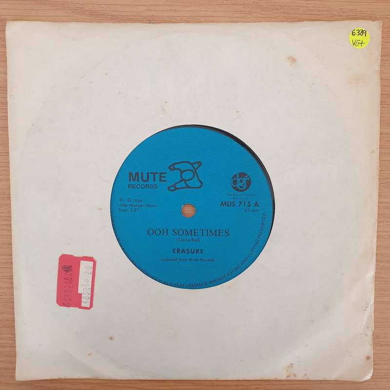 Erasure  Ooh Sometimes  - Vinyl 7" Record - Very-Good+ Quality (VG+) (verygoodplus7)