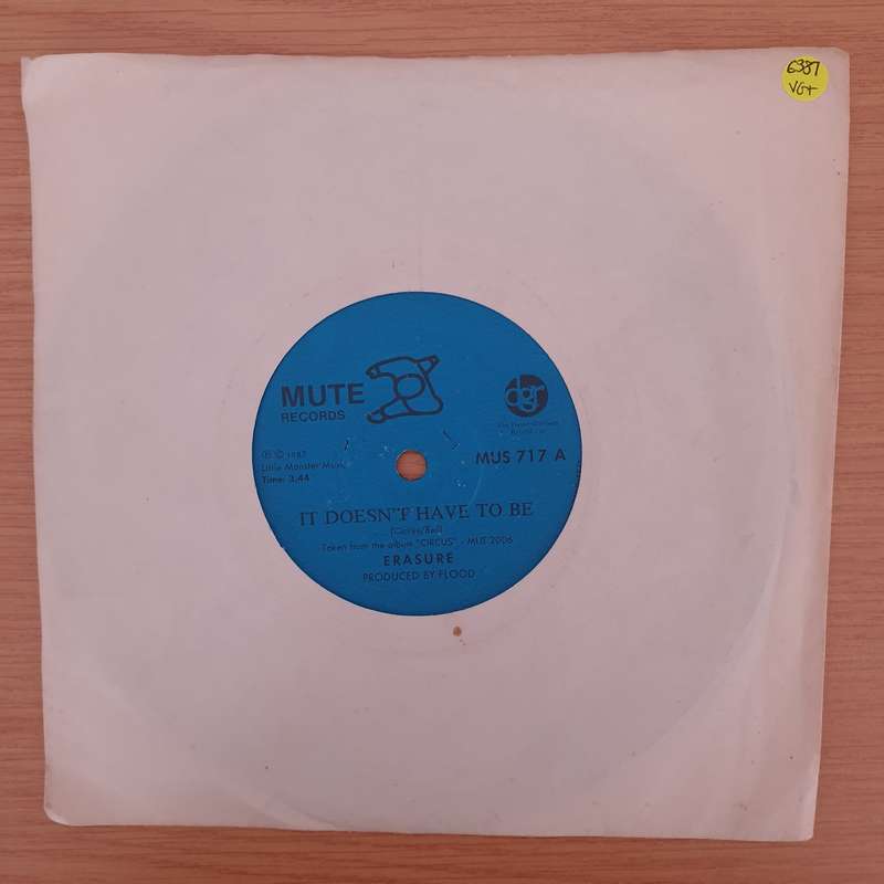 Erasure  It Doesn't Have To Be  - Vinyl 7" Record - Very-Good+ Quality (VG+) (verygoodplus7)