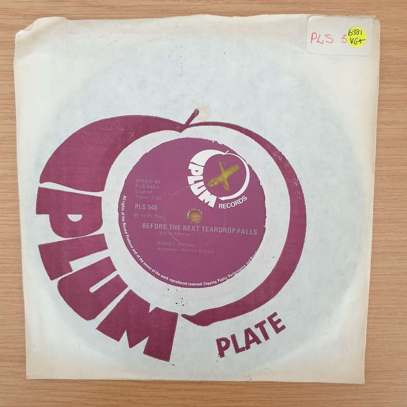 Bobby Angel  Before The Next Teardrop Falls - Vinyl 7" Record - Very-Good+ Quality (VG+) (very...
