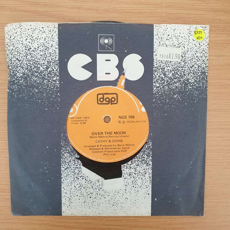 Cathy & Coins  Over The Moon - Vinyl 7" Record - Very-Good+ Quality (VG+) (verygoodplus7)