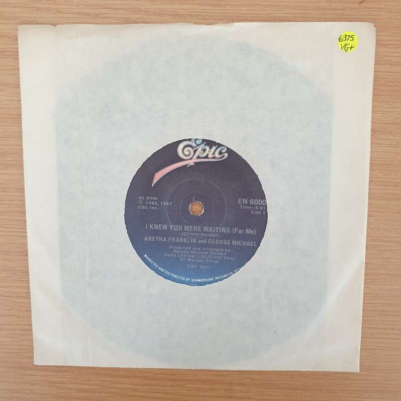 Aretha Franklin & George Michael  I Knew You Were Waiting (For Me) - Vinyl 7" Record - Very-Go...