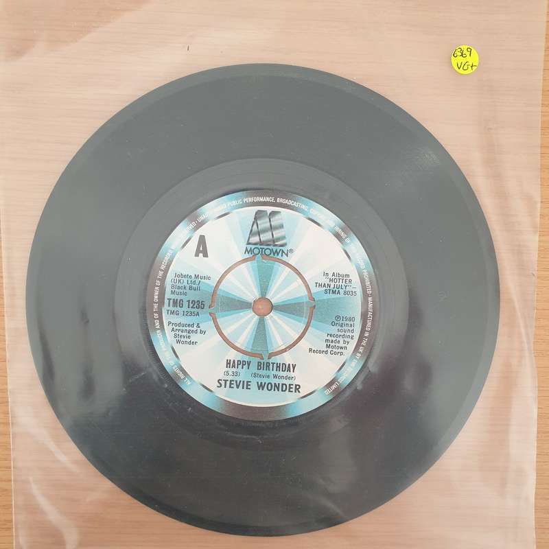 Stevie Wonder  Happy Birthday - Vinyl 7" Record - Very-Good+ Quality (VG+) (verygoodplus7)