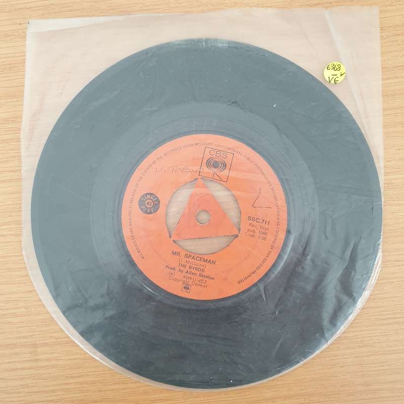 The Byrds  Mr. Spaceman  - Vinyl 7" Record - Very-Good- Quality (VG-) (minus7)