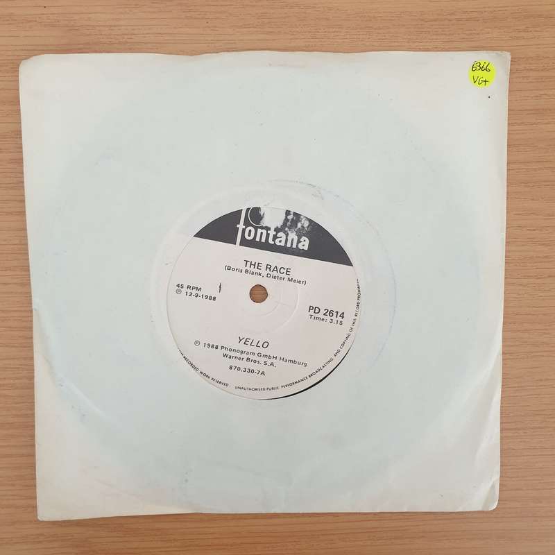 Yello  The Race - Vinyl 7" Record - Very-Good+ Quality (VG+) (verygoodplus)