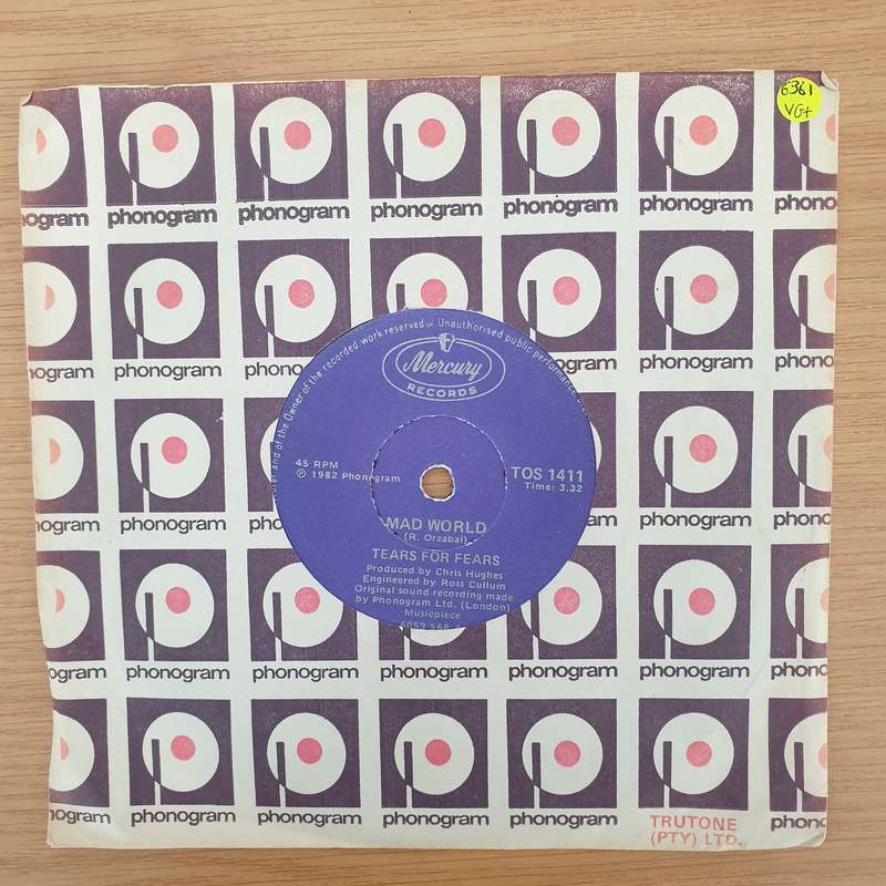 Tears For Fears  Mad World - Vinyl 7" Record - Very-Good+ Quality (VG+)