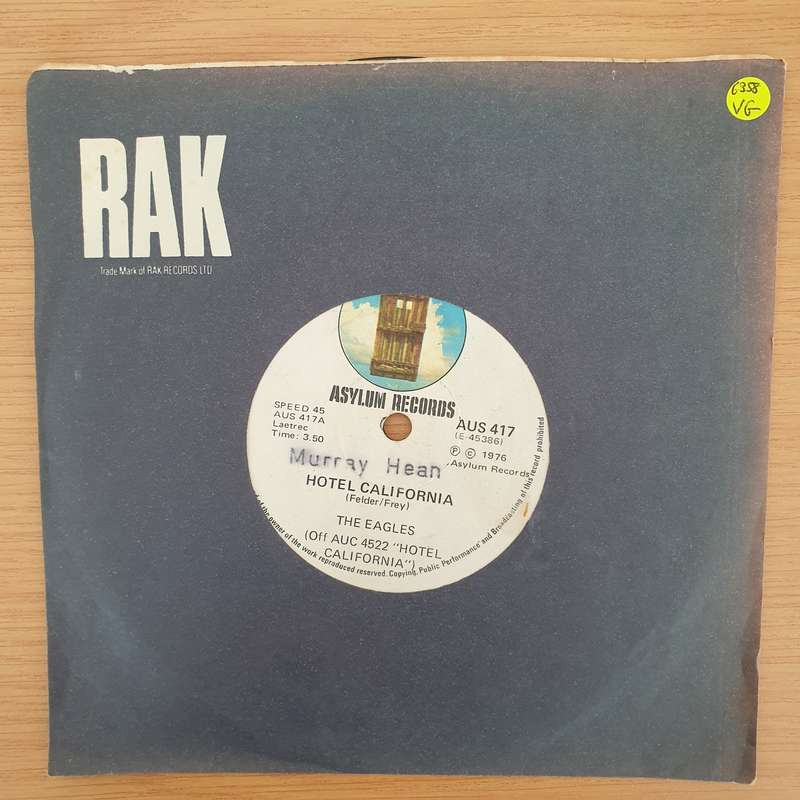 Eagles  Hotel California - Vinyl 7" Record - Very-Good Quality (VG)  (verry7)