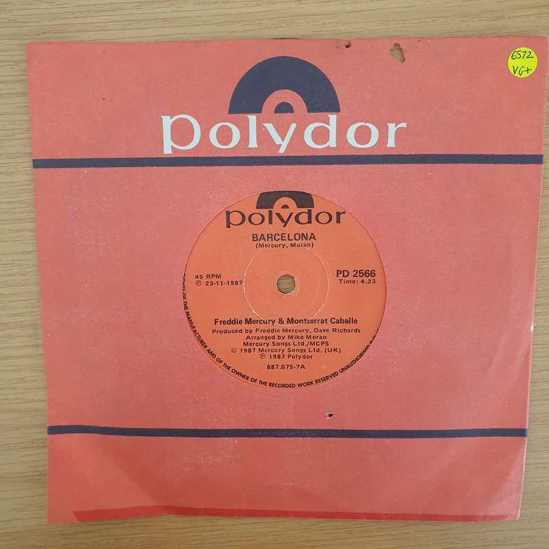 Freddie Mercury & Montserrat Caballé  Barcelona - Vinyl 7" Record - Very-Good+ Quality (VG...