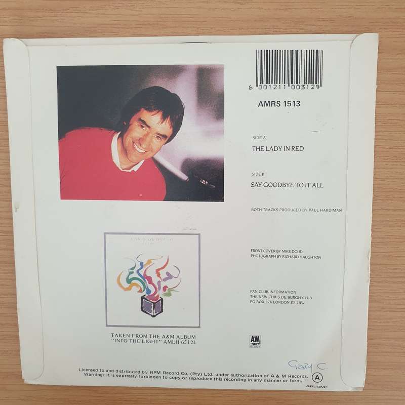 Chris De Burgh  The Lady In Red - Vinyl 7" Record -  (VG+)