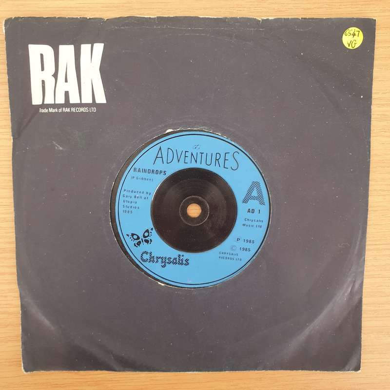 The Adventures  Feel The Raindrops - Vinyl 7" Record - Very-Good Quality (VG) (verry7)