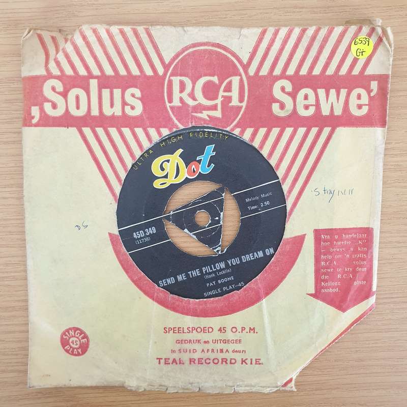 Pat Boone  Send Me The Pillow You Dream On  - Vinyl 7" Record - Good+ Quality (G+) (gplus7)