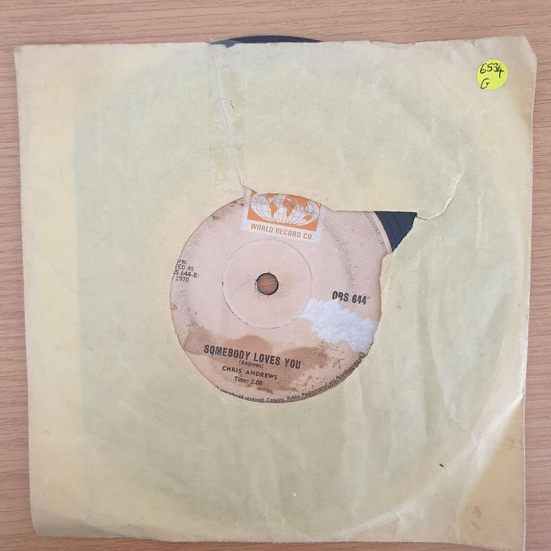Chris Andrews  Carol Ok / Somebody Loves You - Vinyl 7" Record  - Good Quality (G) (goood7)