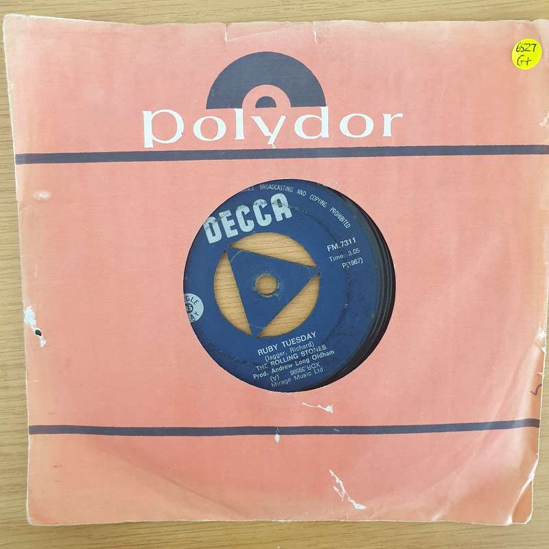 The Rolling Stones  Ruby Tuesday  - Vinyl 7" Record - Good+ Quality (G+) (gplus7)